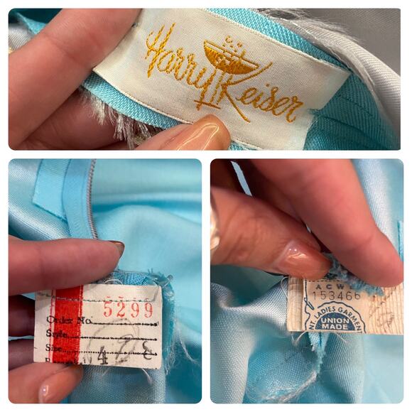 50's Robin's Egg Blue Cocktail Gown by Harry Keiser - Picture 7 of 7